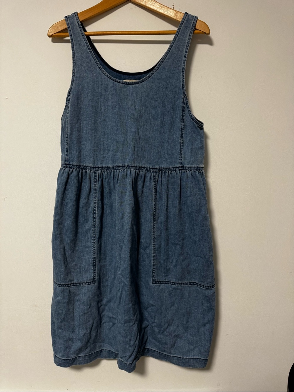 Wilfred Free Denim Tank Pocket Mini Dress